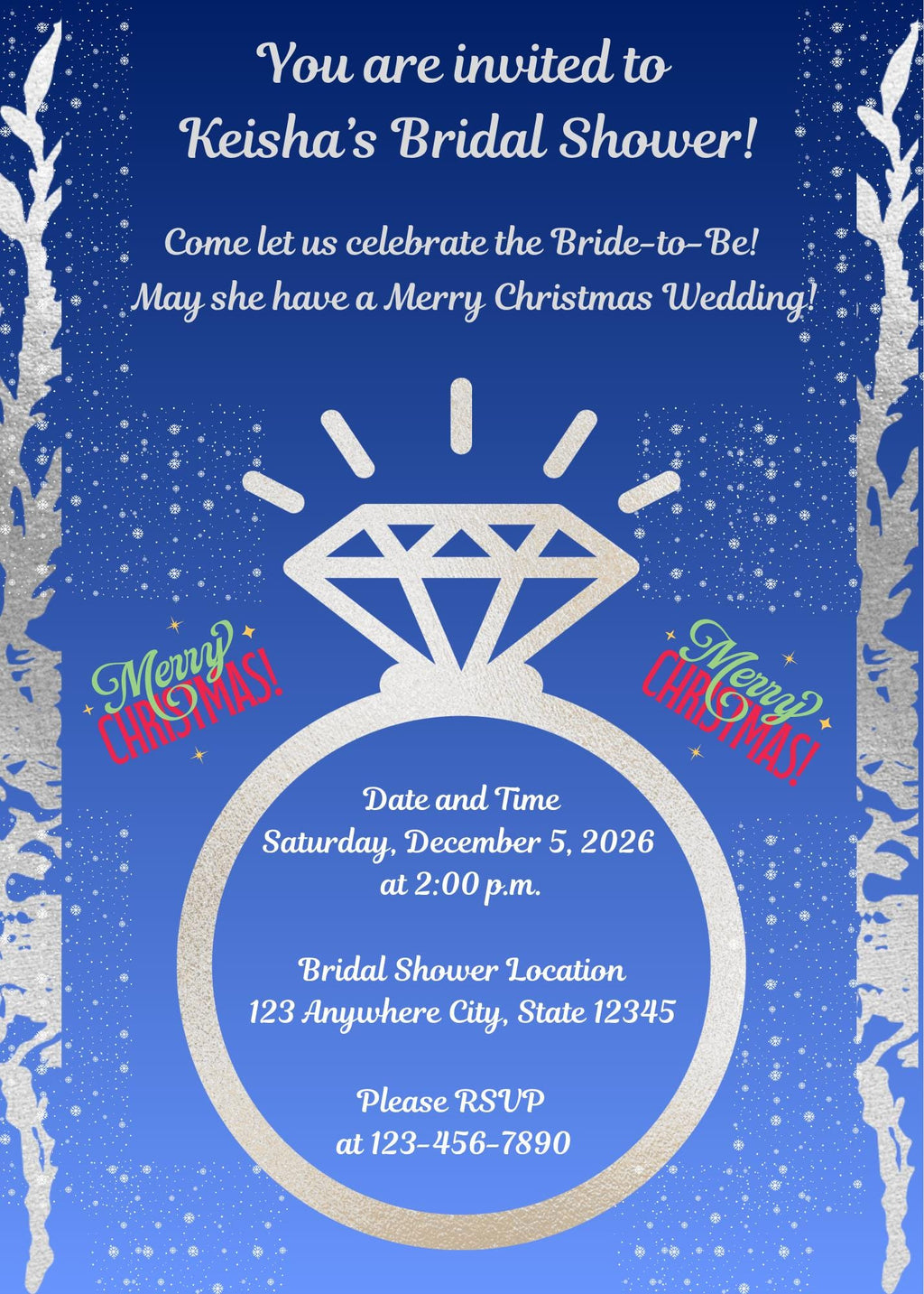 Blue, White and Silver Christmas Wedding Bundle – Holiday Season (Digital Download)