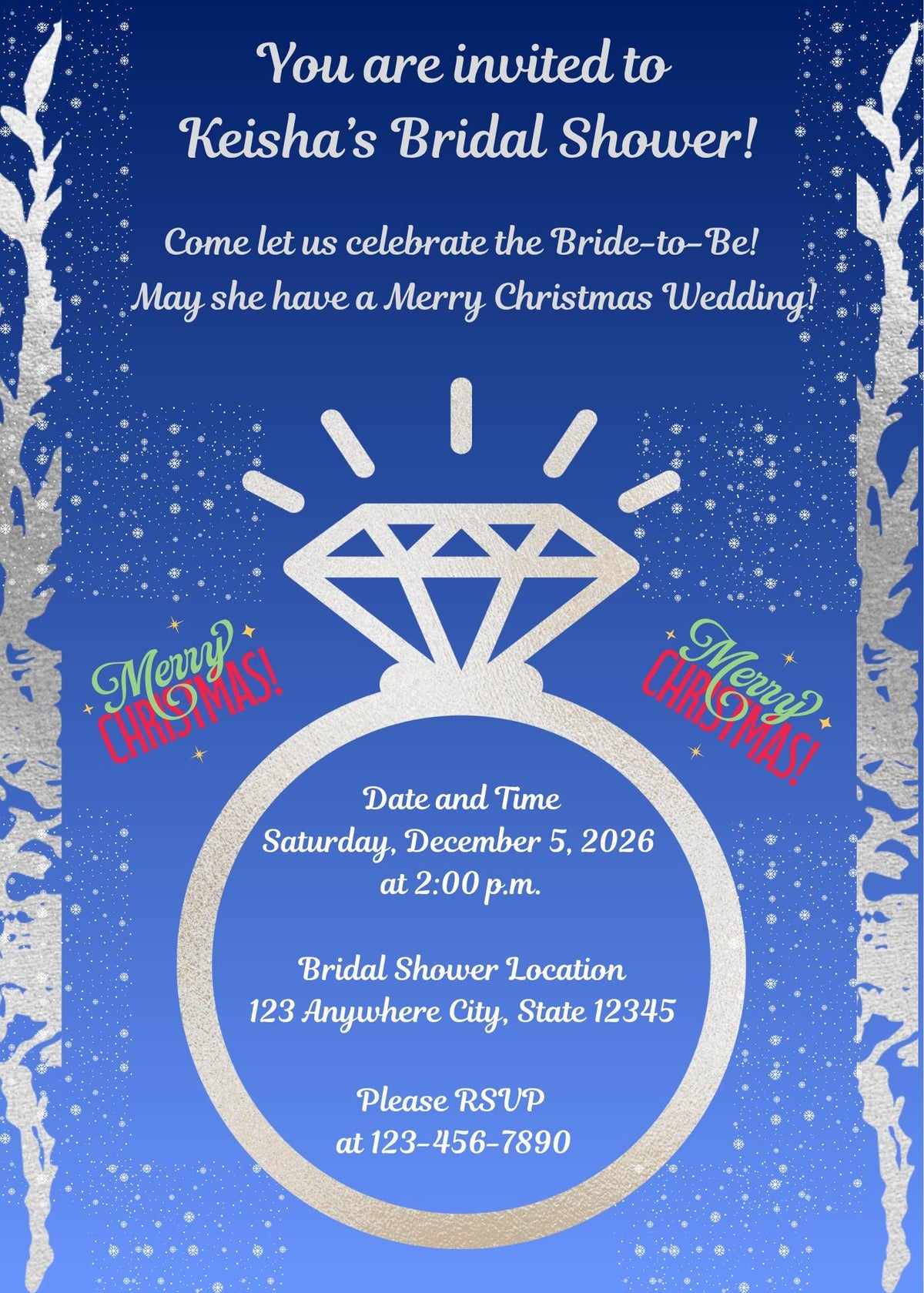 Blue, White and Silver Christmas Wedding Bundle – Holiday Season (Digital Download)