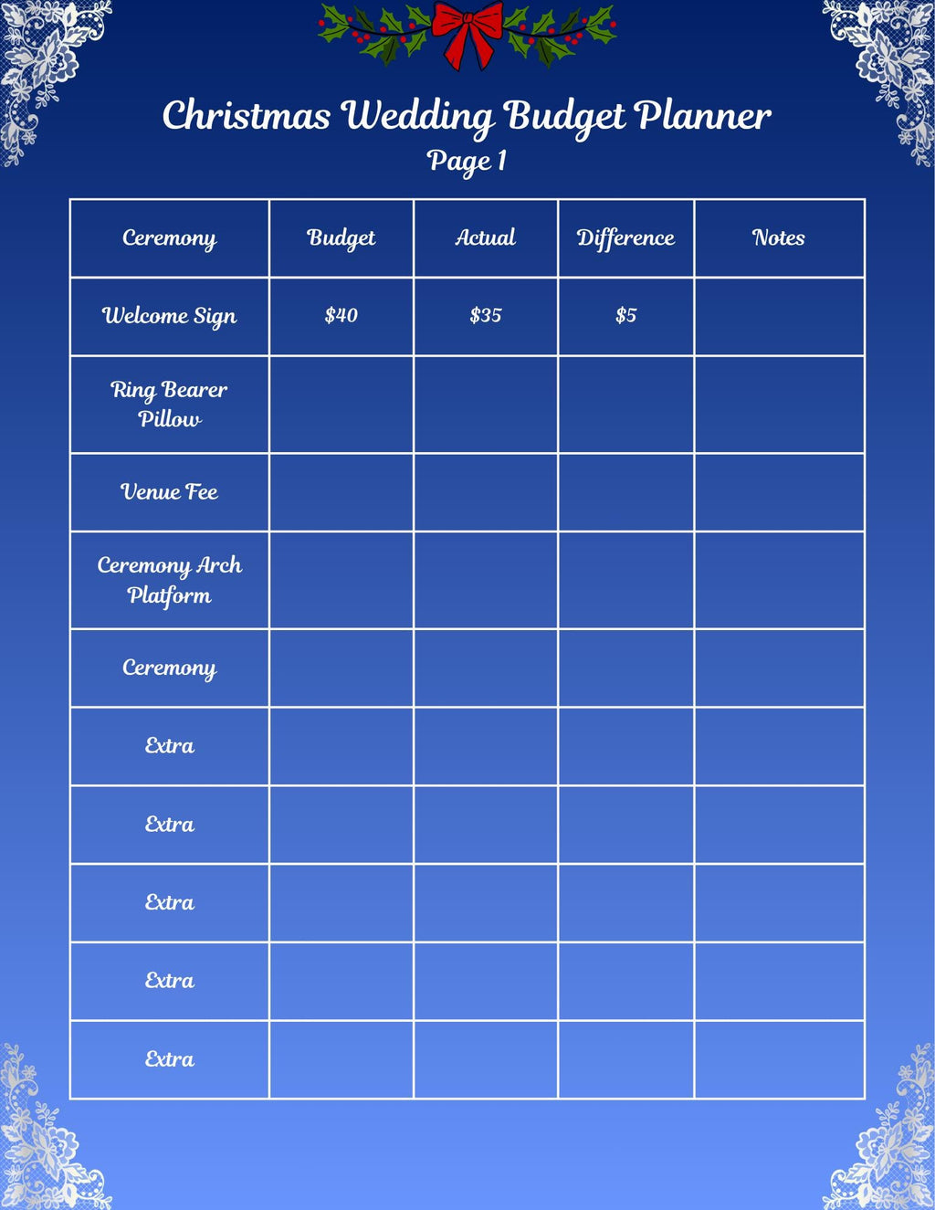 Blue, White and Silver Christmas Wedding Bundle – Holiday Season (Digital Download)