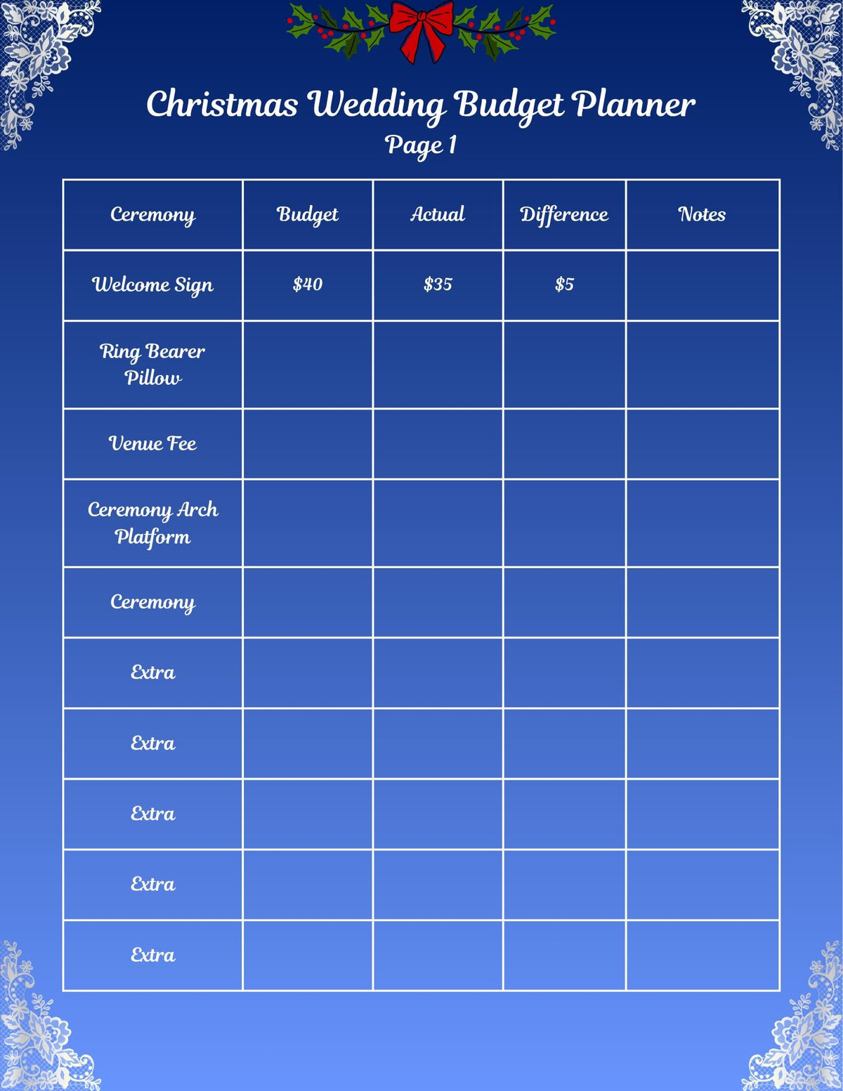 Blue, White and Silver Christmas Wedding Bundle – Holiday Season (Digital Download)