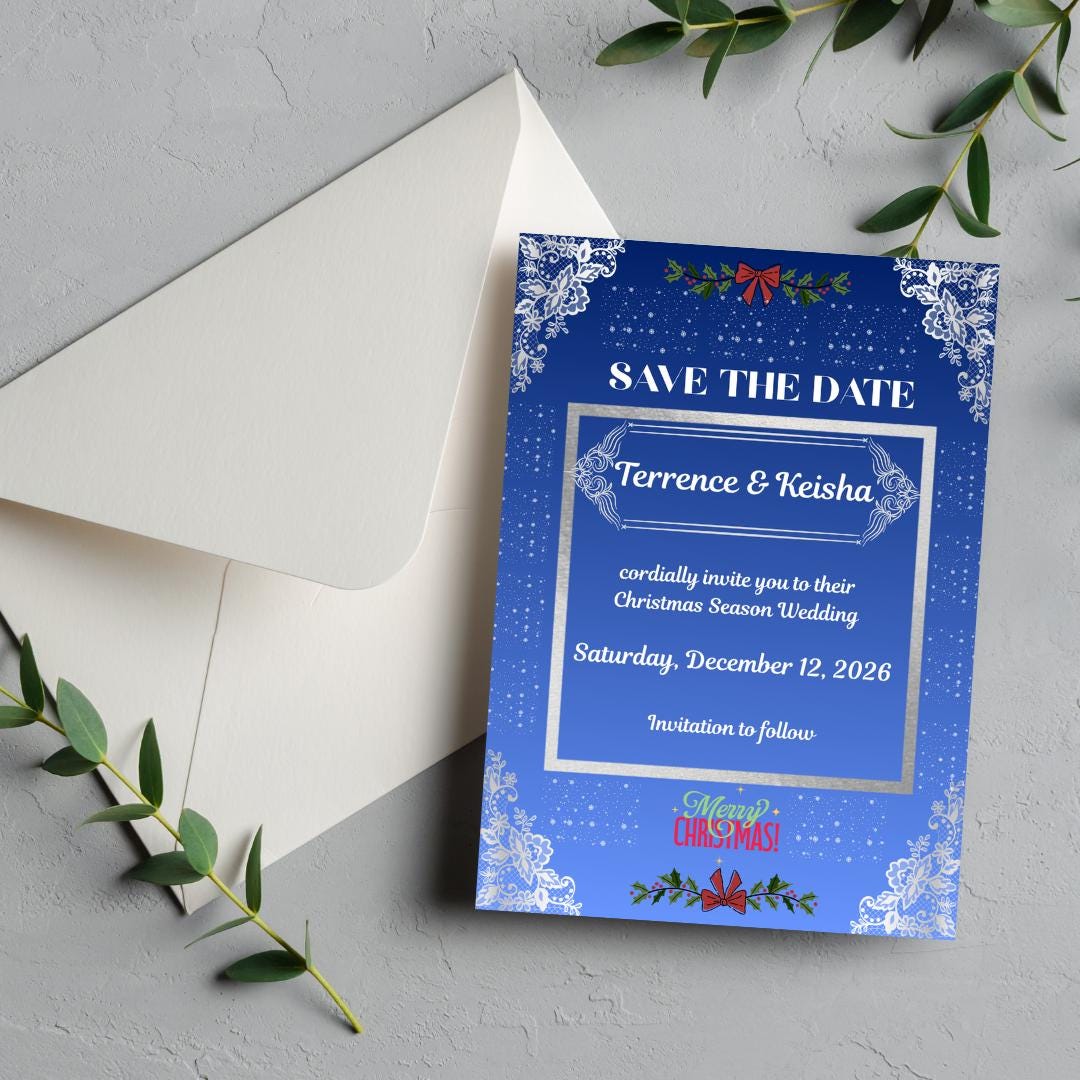 Blue, White and Silver Christmas Wedding Bundle – Holiday Season (Digital Download)