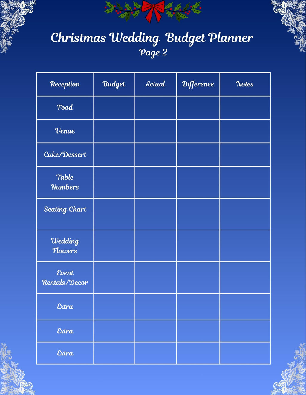 Blue, White and Silver Christmas Wedding Bundle – Holiday Season (Digital Download)