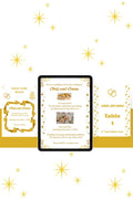 Gold and White Wedding Digital Bundle Design (Digital Download) Digital and Editable