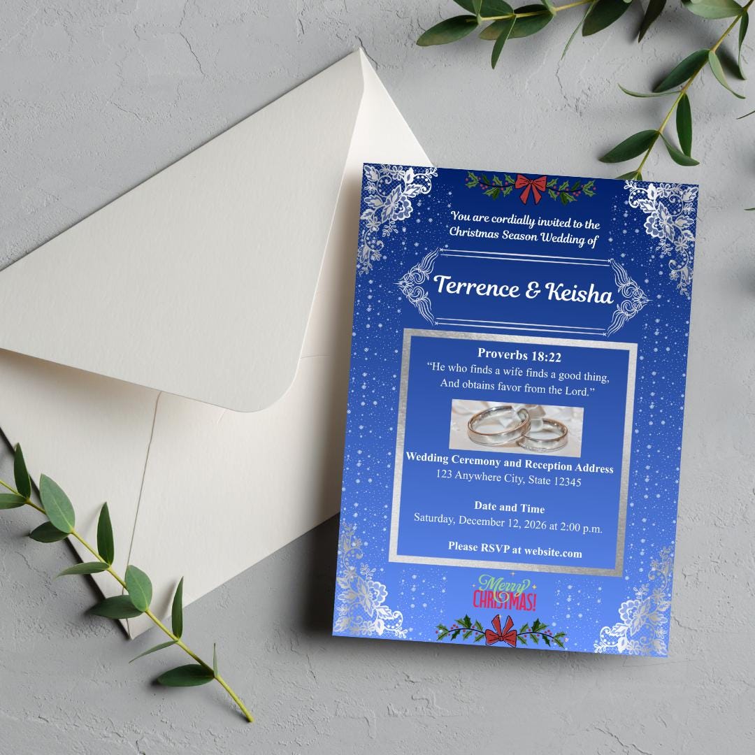 Blue, White and Silver Christmas Wedding Bundle – Holiday Season (Digital Download)