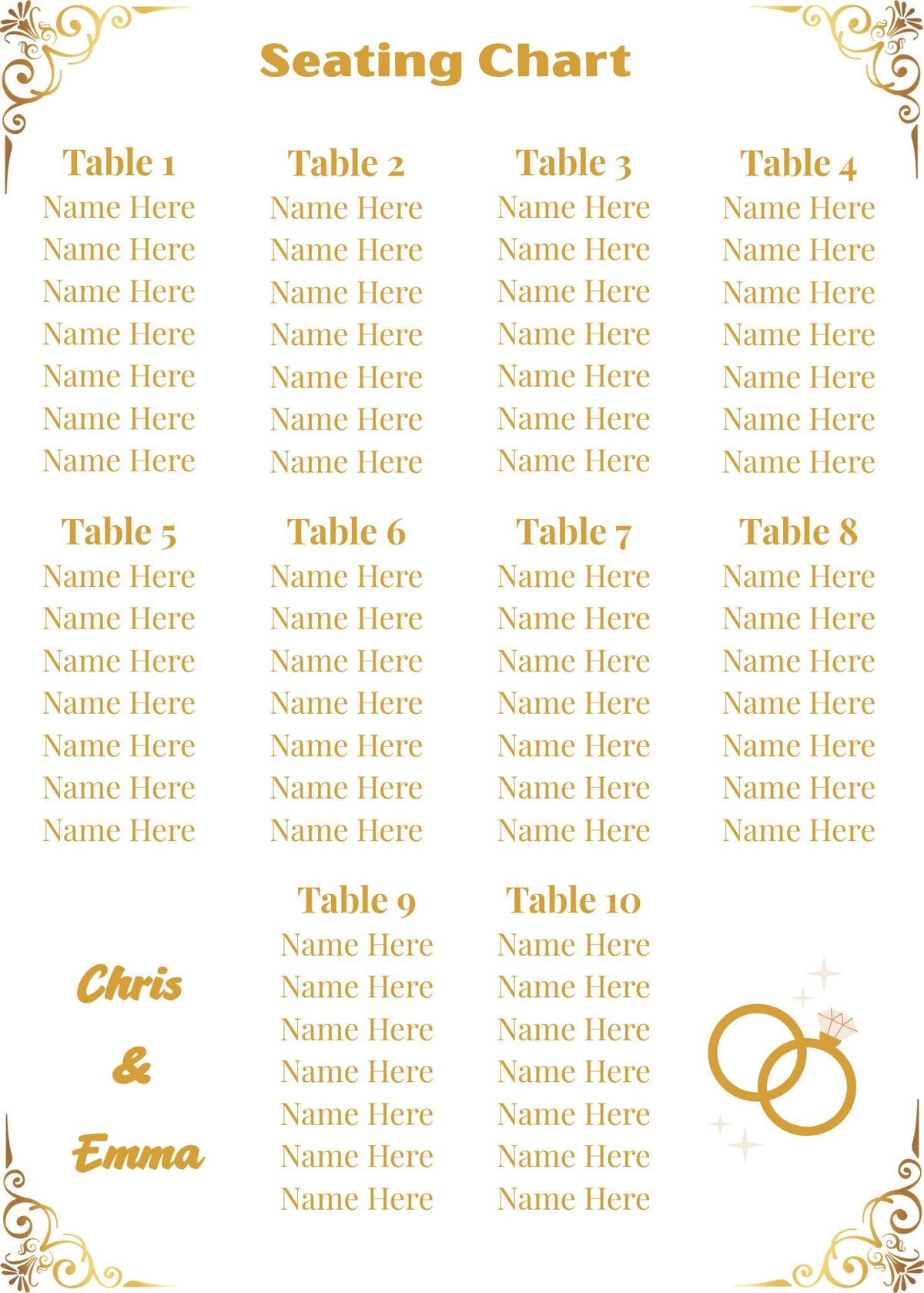 Gold and White Wedding Digital Bundle Design (Digital Download) Digital and Editable