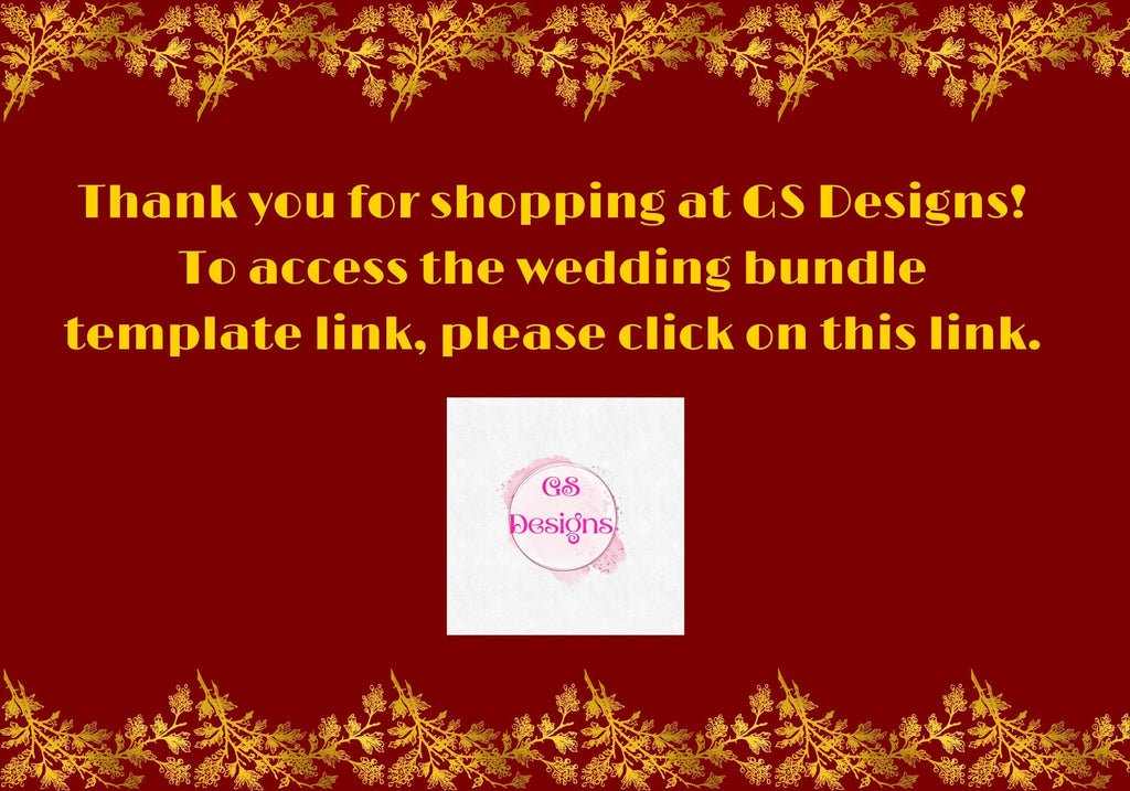 Red and Gold- Floral and Elegant Wedding Bundle (Digital Download)