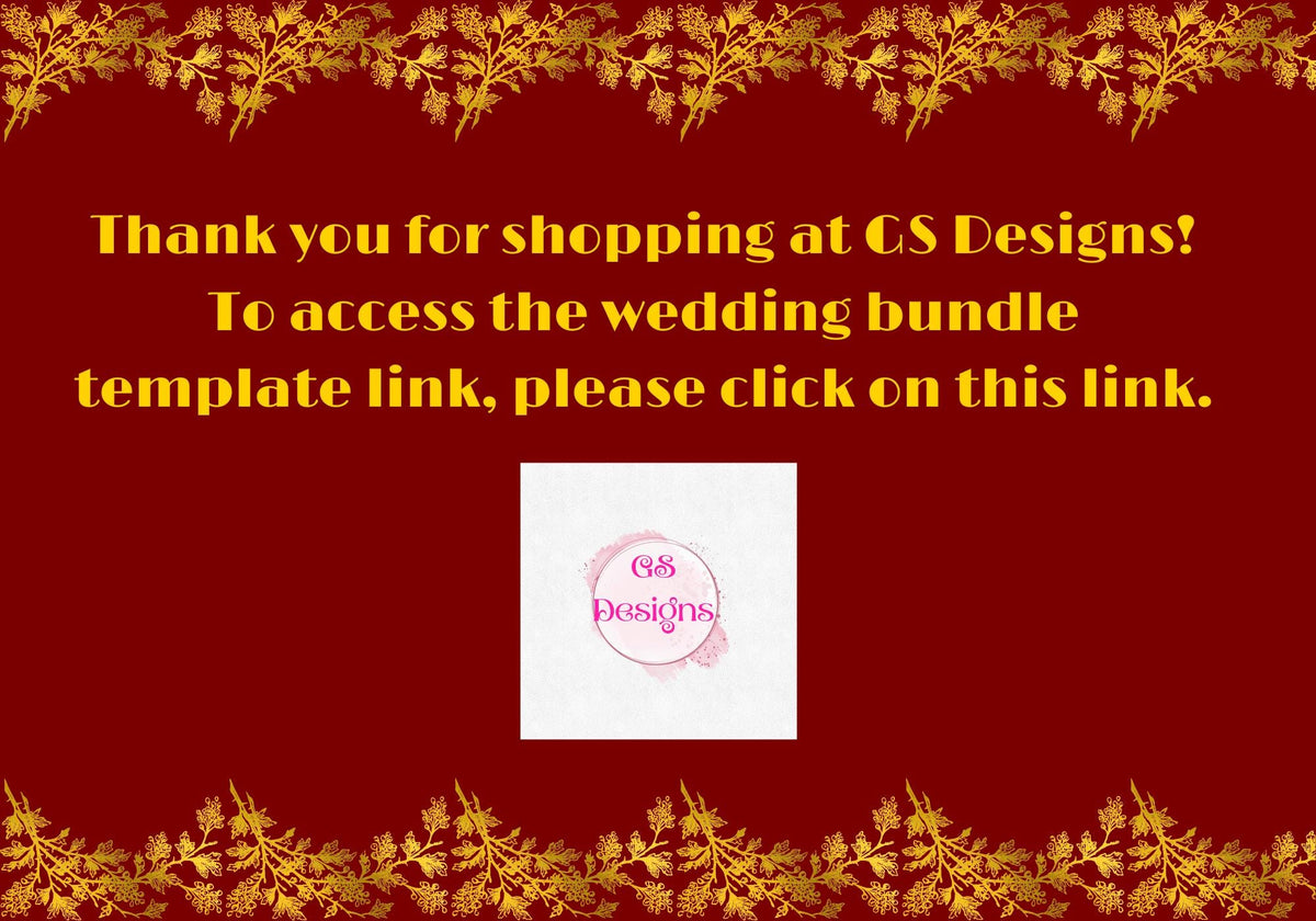 Red and Gold- Floral and Elegant Wedding Bundle (Digital Download)