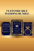 Blue and Gold Wedding Bundle- Elegant and Modern- Perfect for Christmas Season Weddings
