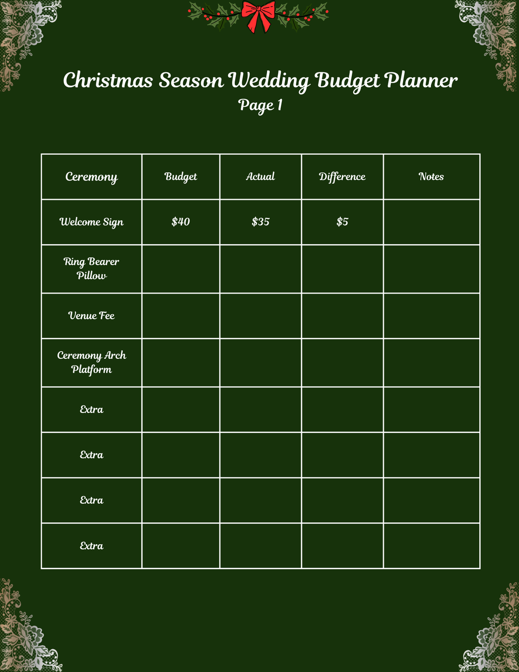 Green and Gold Wedding Bundle- Elegant and Modern (Digital Downloads) Perfect for Christmas Season Weddings