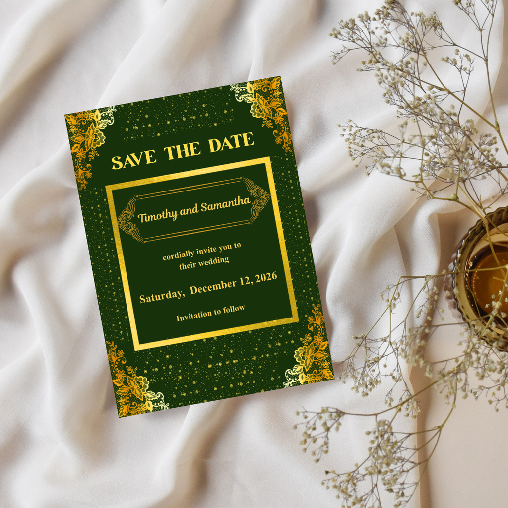 Green and Gold Wedding Bundle- Elegant and Modern (Digital Downloads) Perfect for Christmas Season Weddings