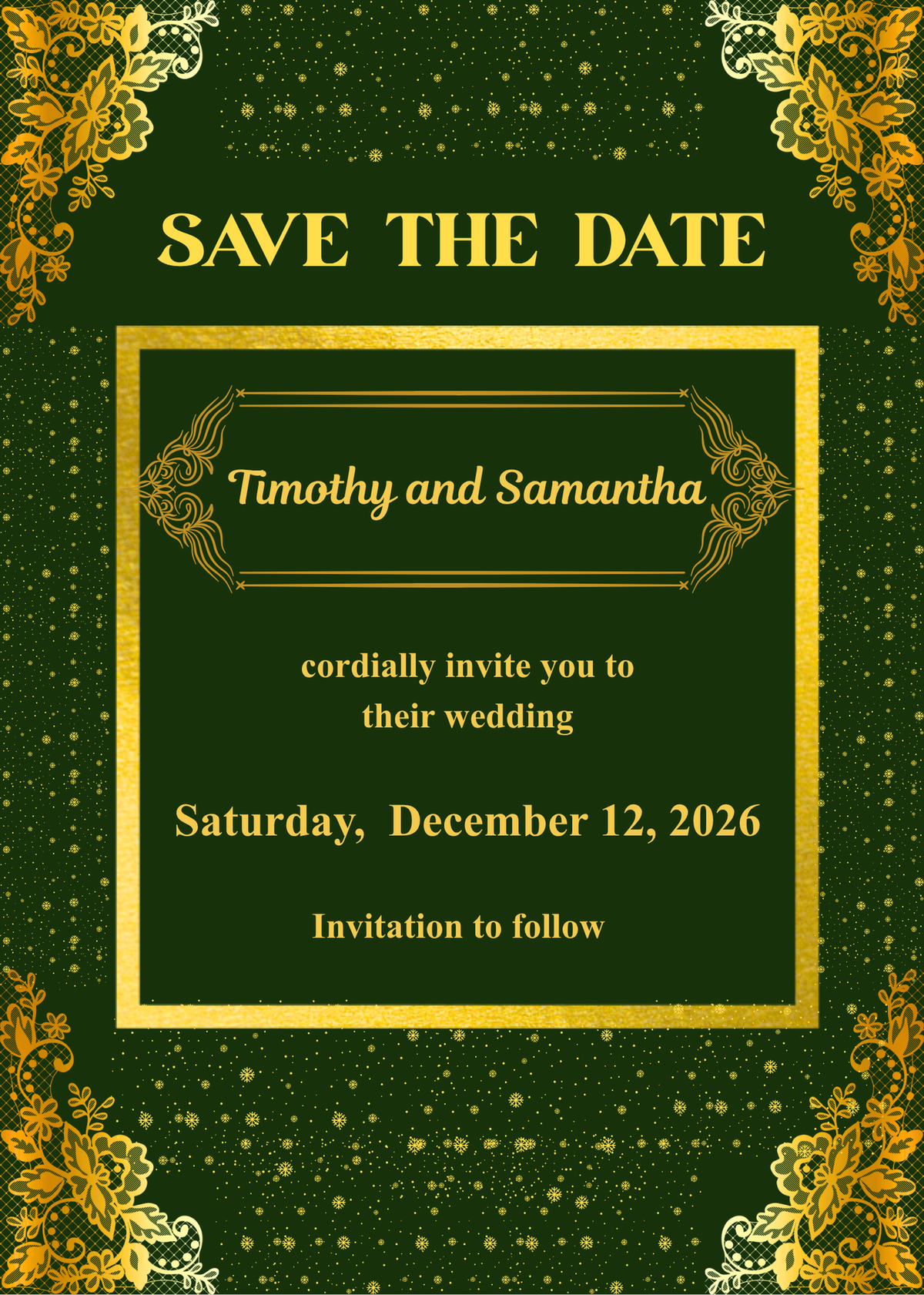 Green and Gold Wedding Bundle- Elegant and Modern (Digital Downloads) Perfect for Christmas Season Weddings
