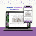 Purple and Green Floral and Modern Wedding Bundle Design