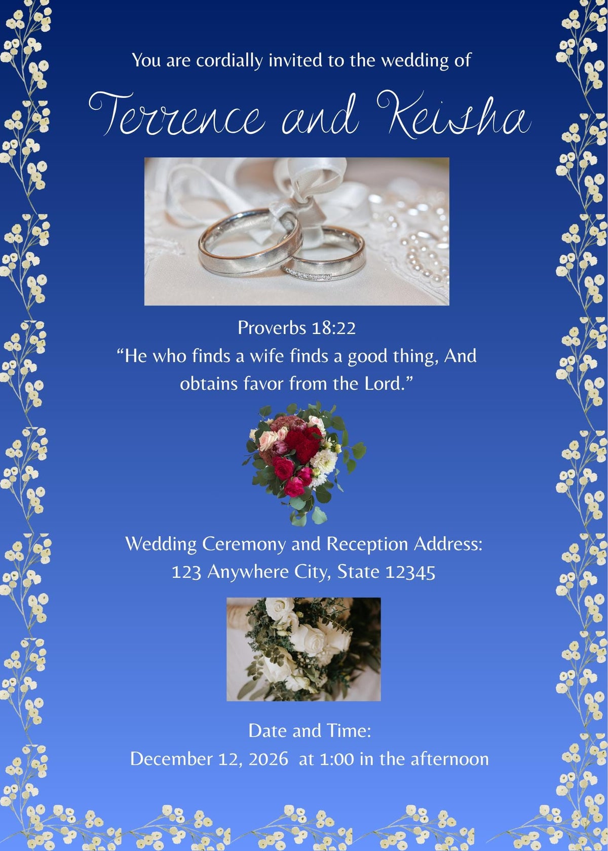 Christmas Wedding Invitation (Digital Download) Digital and Editable