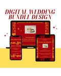 Red and Gold- Floral and Elegant Wedding Bundle (Digital Download)