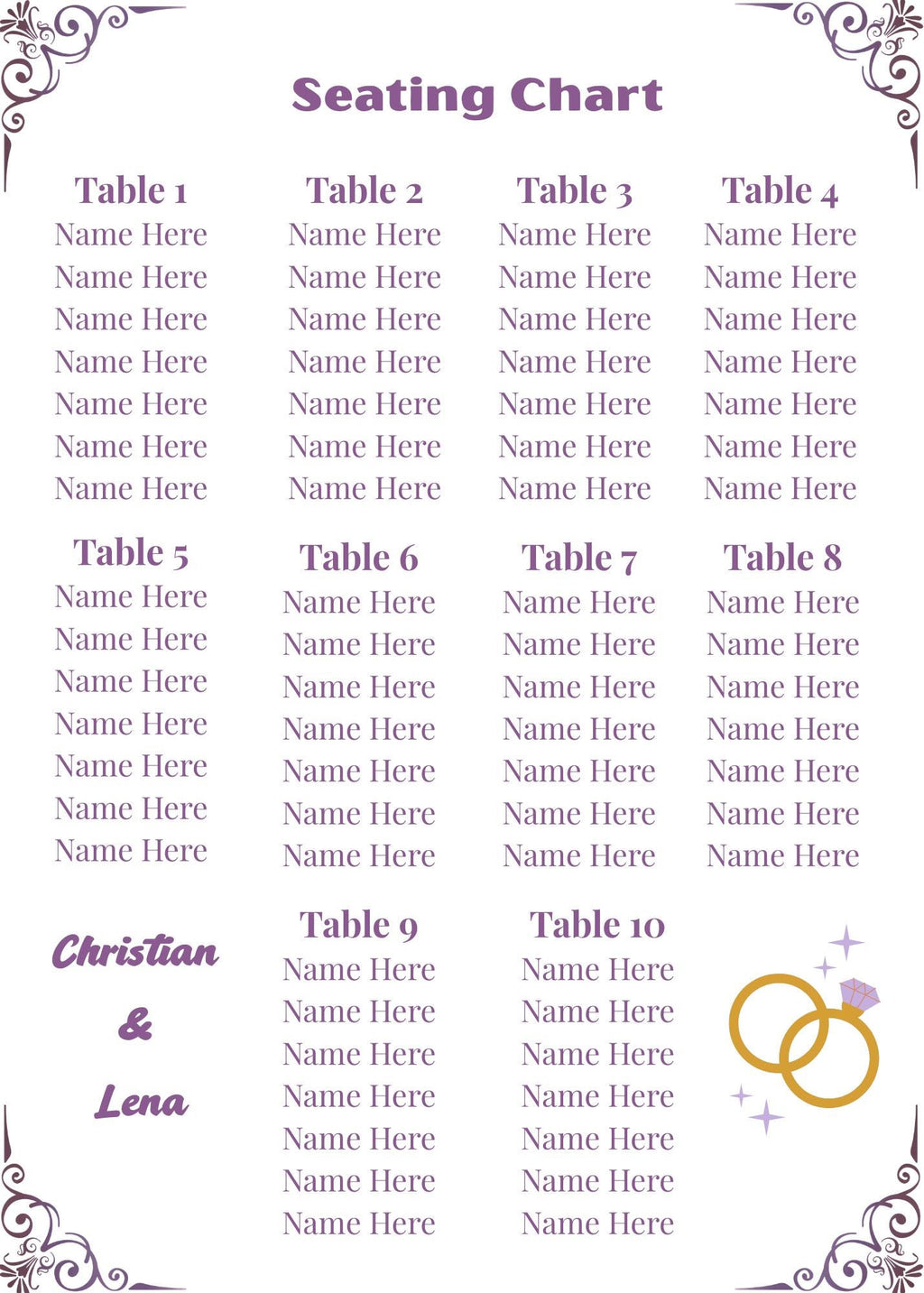 Purple and Green Floral and Modern Wedding Bundle Design