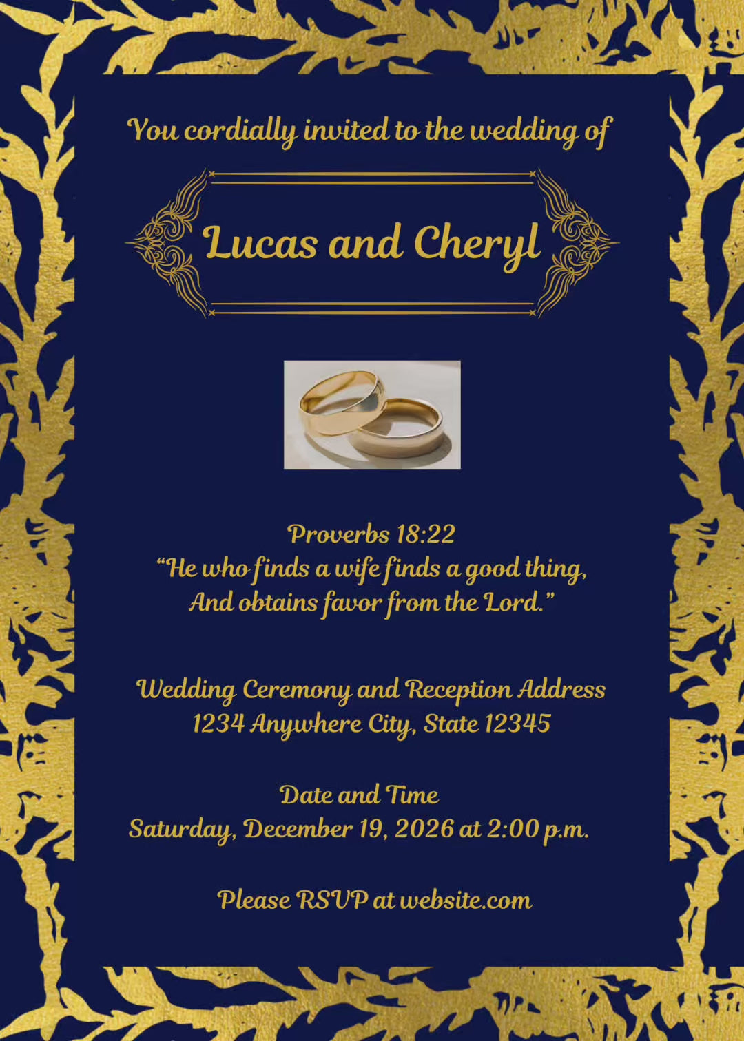Blue and Gold Wedding Bundle- Elegant and Modern- Perfect for Christmas Season Weddings